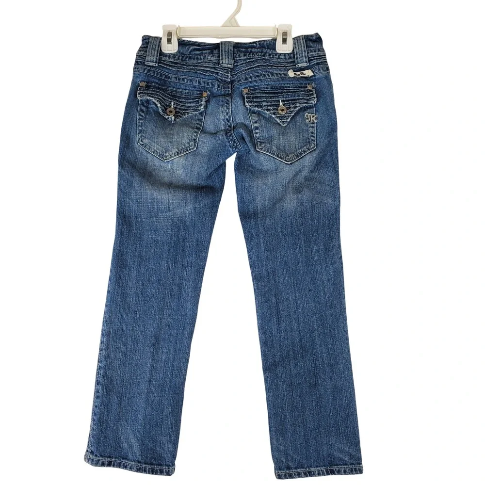 Miss Me Lakewood Straight Leg Jeans Medium Wash Blue JP4442 Size 27